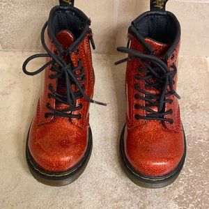 Dr. Martens toddler 8T red glitter